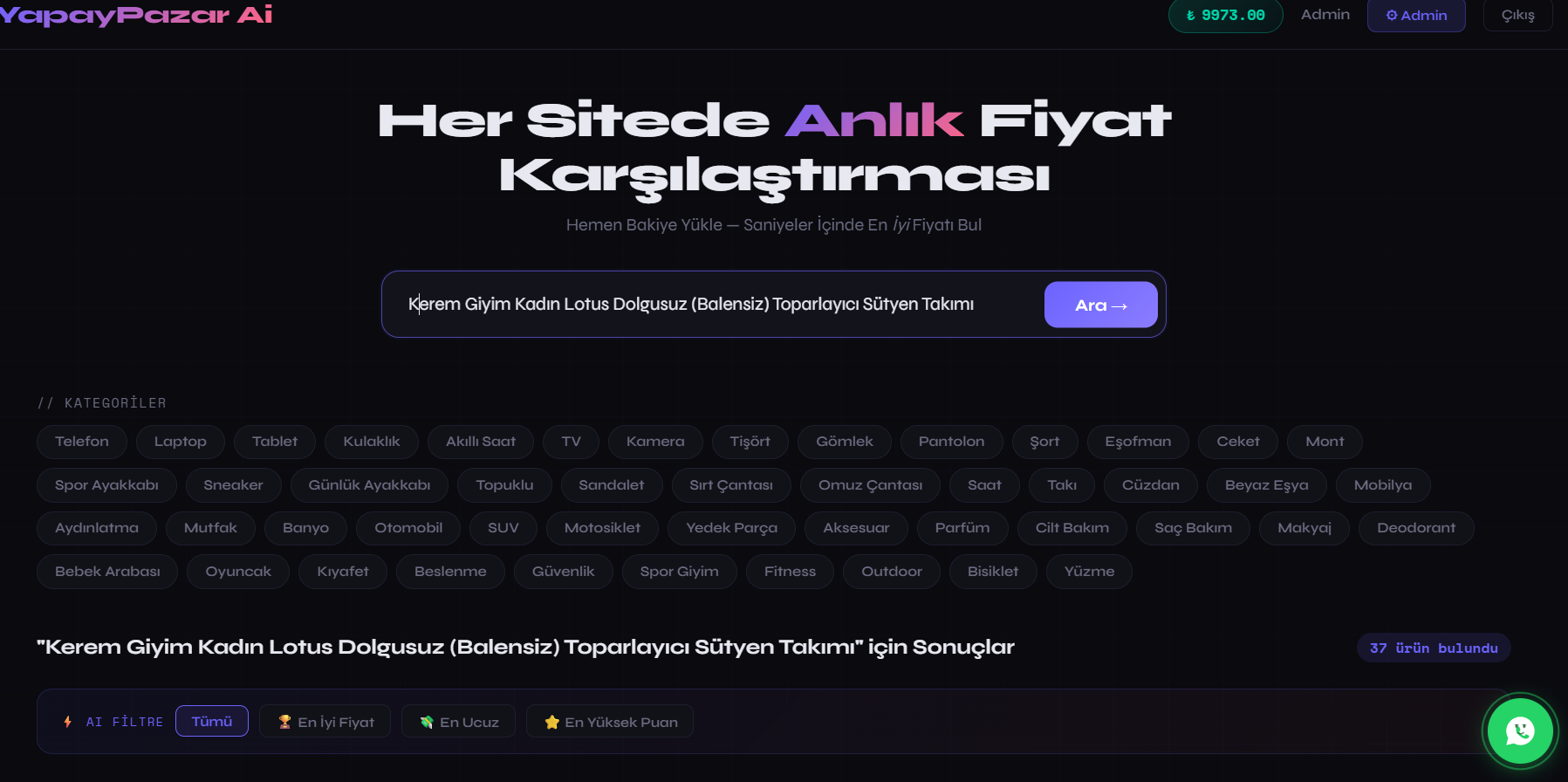Yapay Pazar AI – Akıllı Fiyat Karşılaştırma ve Pazar Yönetim Sistemi